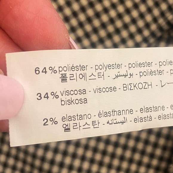 Zara Women’s winter shirt dress checker plaid collared black white midi new xl - Picture 11 of 16